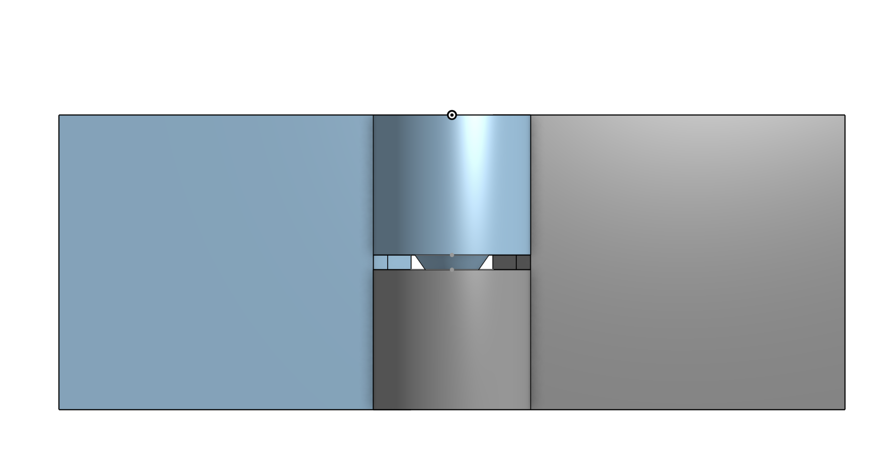 Extruded hinge with cone-like piece
