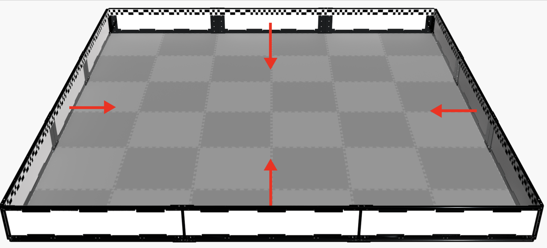 Mandatory field strips on a VEX skills field