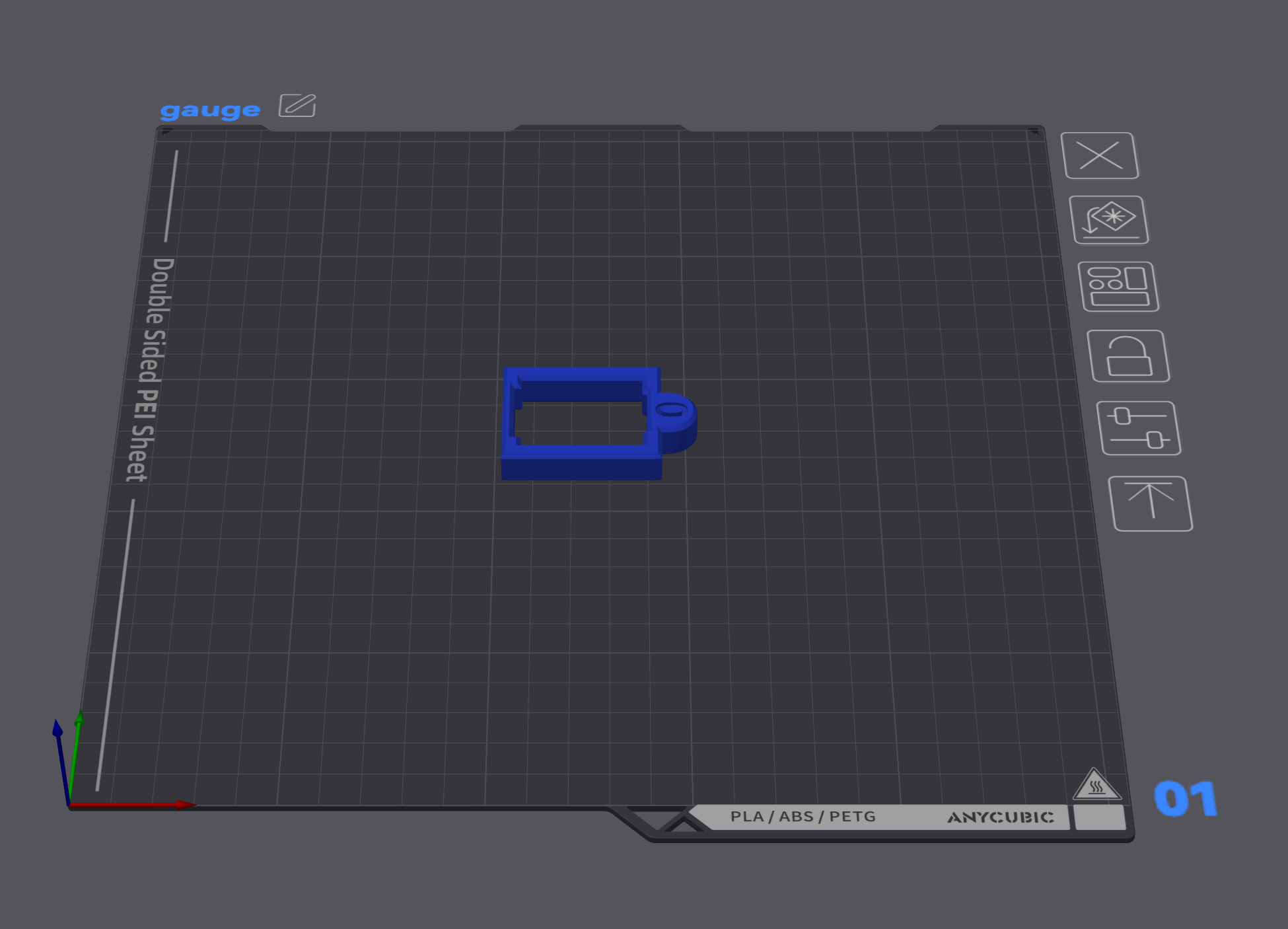 Gauge model in the AnyCubic Slicer